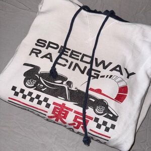 Aeropostale White Speedway Racing Sweater